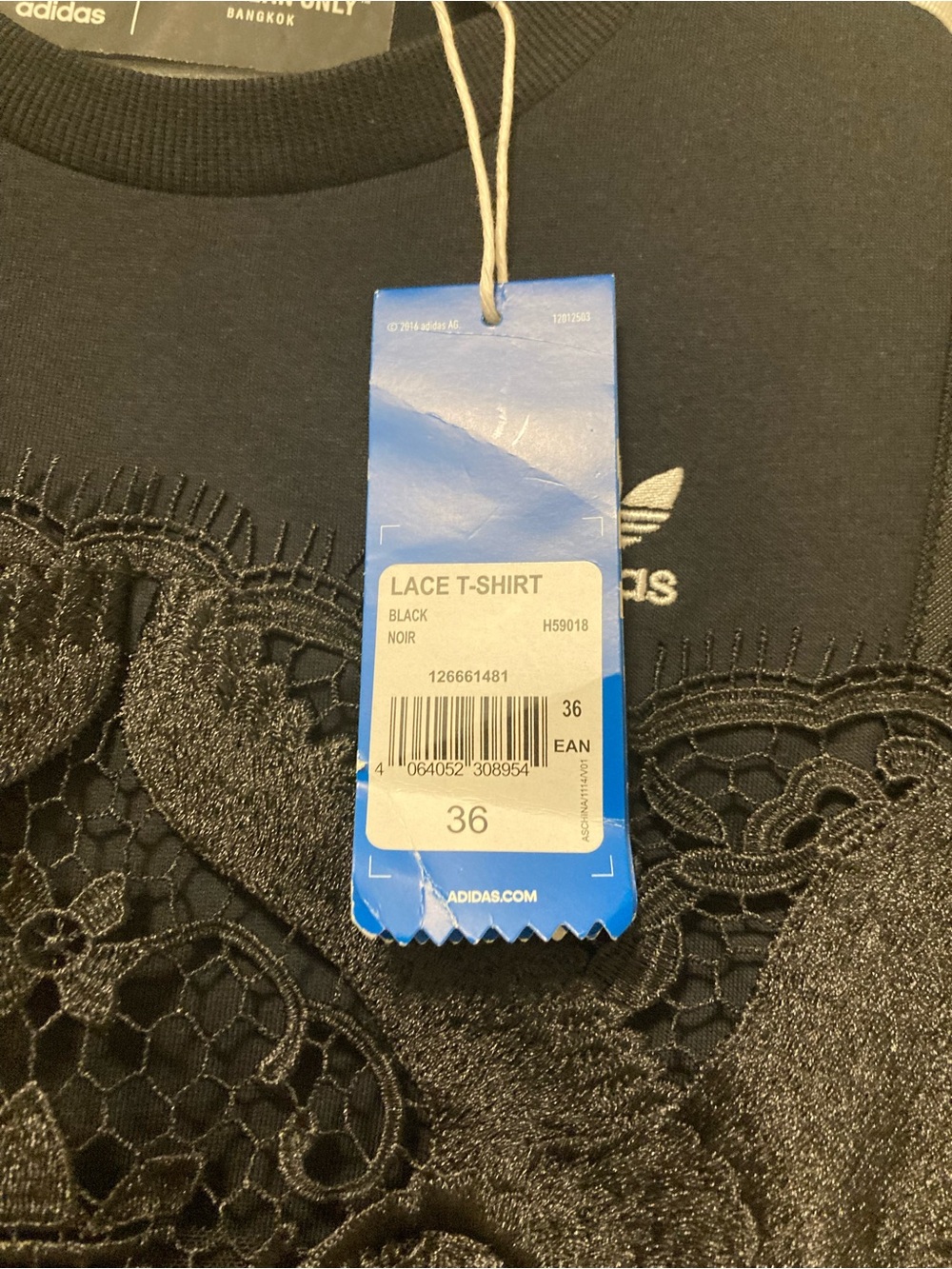 adidas Black Lace-Trim Midi Dress - Picture 6 of 9